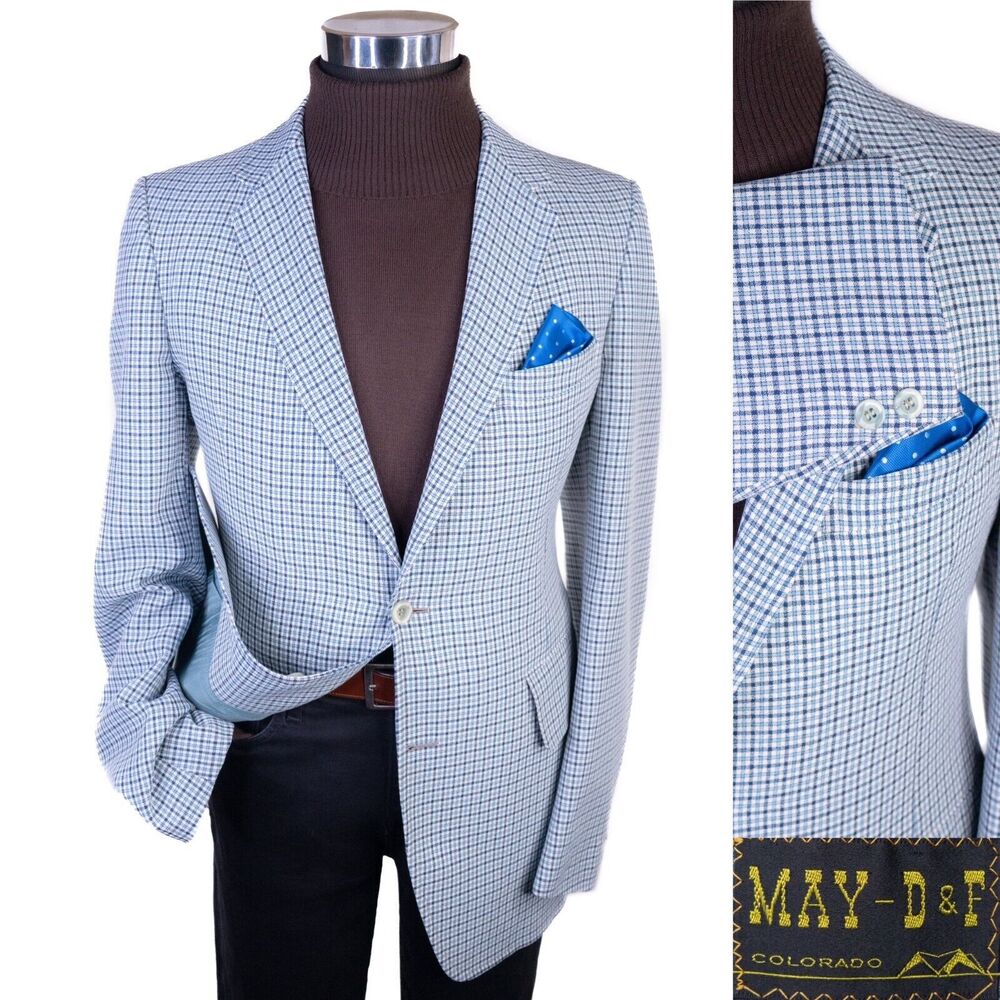 VTG MAY D&F Colorado USA 1960/70s 2 Button Wool Sz 40L Sport Coat Jacket Blazer